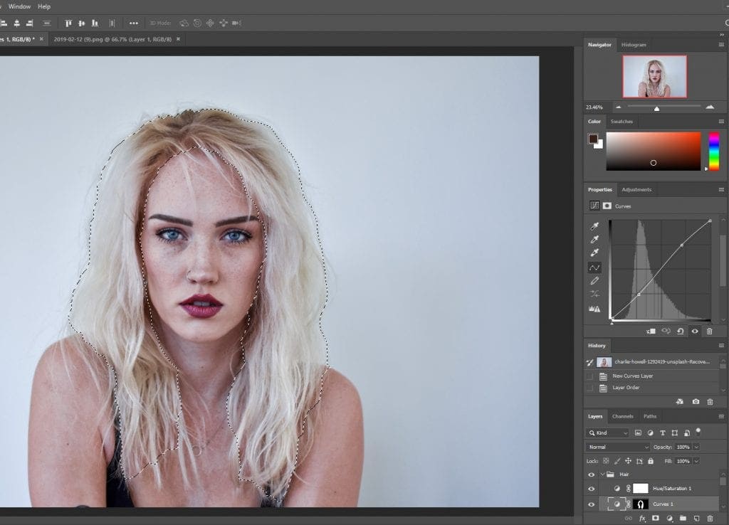 Enhancing hair to make colors pop in Photoshop