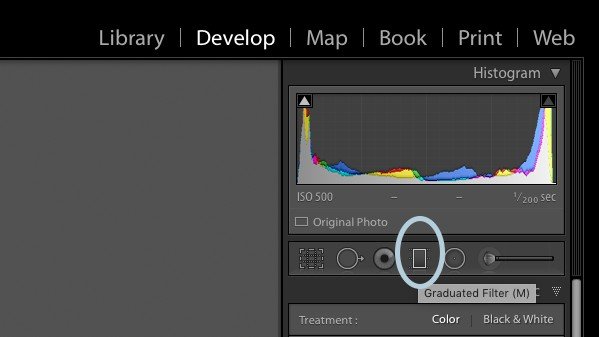 use the gradient tool to create a linear graduated blur effect in lightroom
