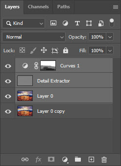 selected layers in Photoshop